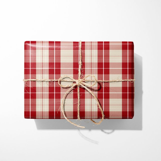Classic Red and Cream Plaid Wrapping Paper (Creator Uploaded)