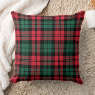 Classic Red and Green Black Watch Holiday Plaid Cushion