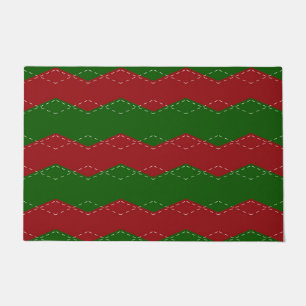 Classic red and green Christmas   Doormat