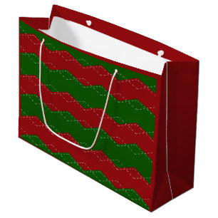 Classic red and green Christmas Large Gift Bag