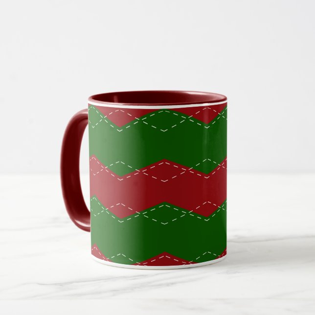 Classic red and green Christmas  Mug (Front Left)