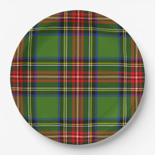 Classic Red and Green Christmas Plaid Paper Plate