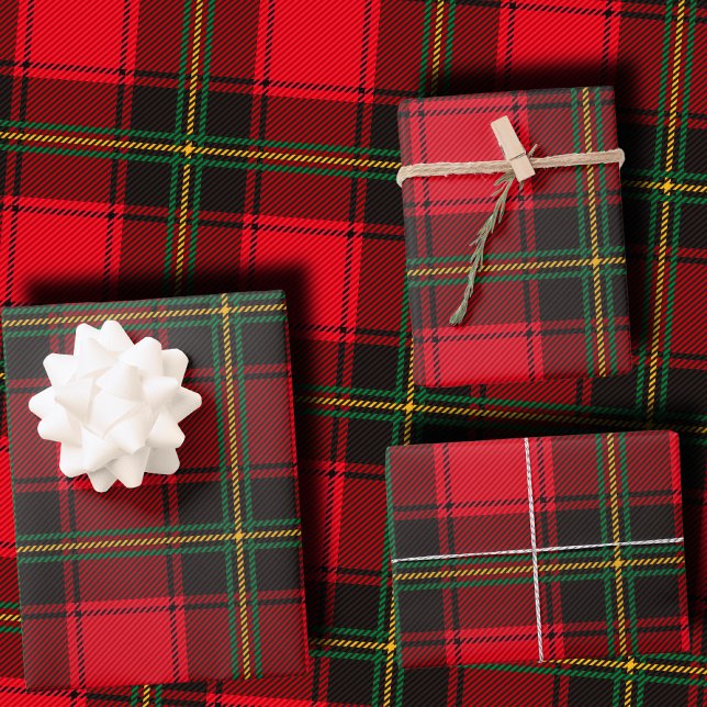 Classic Red and Green Christmas Tartan Plaid Wrapping Paper Sheet (Creator Uploaded)