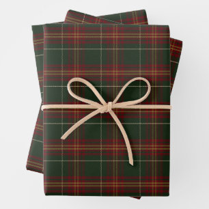 Classic Red and Green Plaid Christmas Wrapping Paper Sheet
