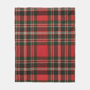 Classic Red and Green Tartan Pattern Fleece Blanket