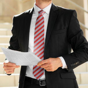 Classic Red and Navy Stripes Tie