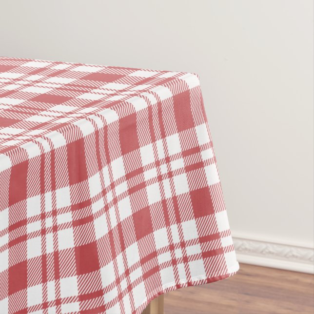 Classic Red and White Chequered Pattern Tablecloth (In Situ)