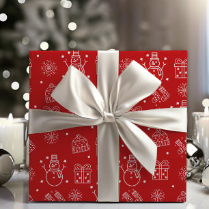 Classic Red And White Festive Christmas Wrapping Paper