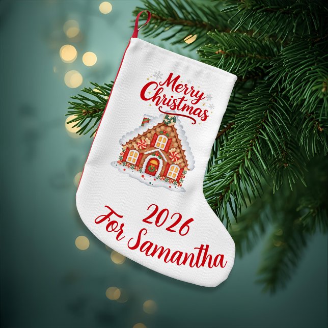 Classic Red and White Gingerbread House Stocking (Creator Uploaded)
