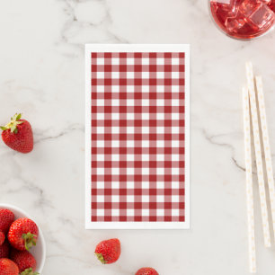 Classic Red and White Gingham Check Napkin