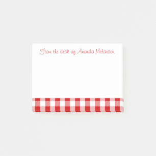 Classic Red and White Gingham Plaid Checks Post-it Notes