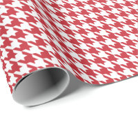 Classic Red and White Houndstooth Pattern 