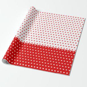 Classic Red And White Love Hearts Pattern Wrapping Paper