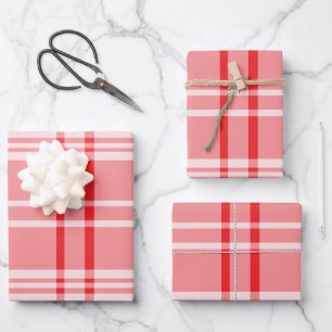 Classic Red and White Plaid Gift Wrap Design