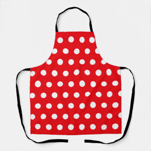 Classic Red and White Polka Dot Apron