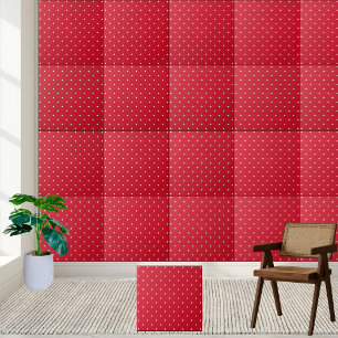 Classic Red and White Polka Dot Pattern  Tile