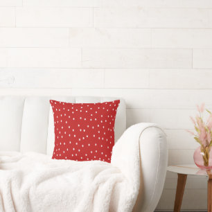 Classic Red and White Polka Dots Cushion