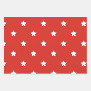 Classic Red and White Starry Wrapping Paper