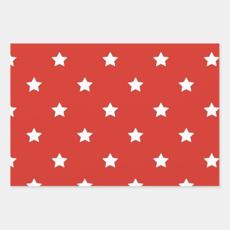 Classic Red and White Starry Wrapping Paper