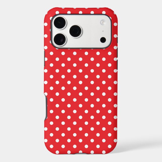 Classic Red and White Tiny Polka Dot Pattern (Back)