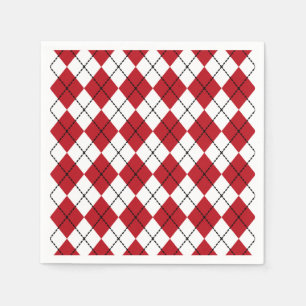 Classic Red Argyle BBQ Picnic Summer Napkin