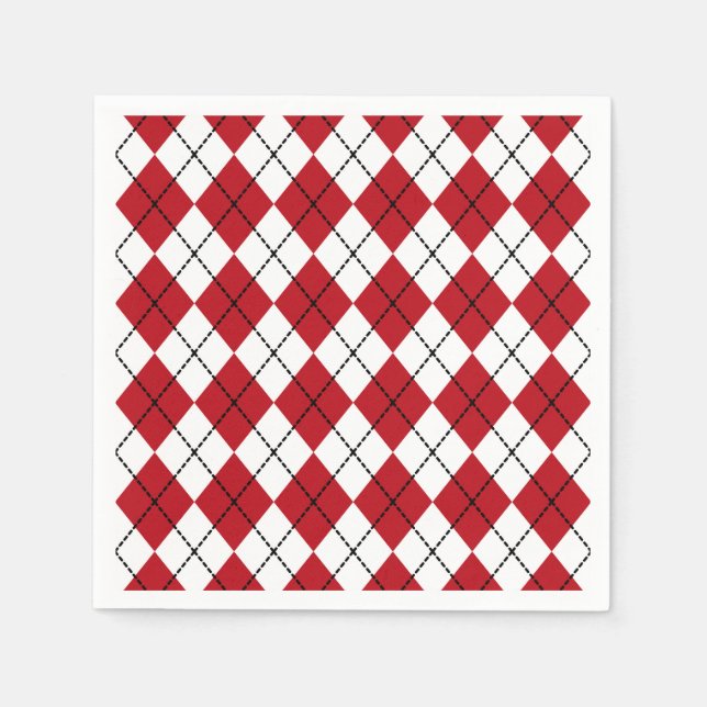 Classic Red Argyle BBQ Picnic Summer  Napkin (Front)
