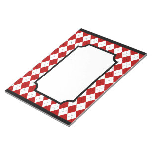 Classic Red Argyle Kitchen Notepad