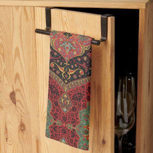 Classic Red Black & Green,Persian Rug Carpet Tea Towel