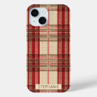 Classic Red & Black Tartan Plaid - Rustic Woven 2