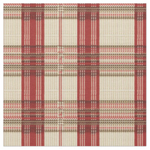 Classic Red & Black Tartan Plaid - Rustic Woven 2 Fabric
