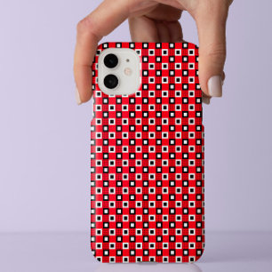 Classic red black & white chequered pattern iPhone 11 case