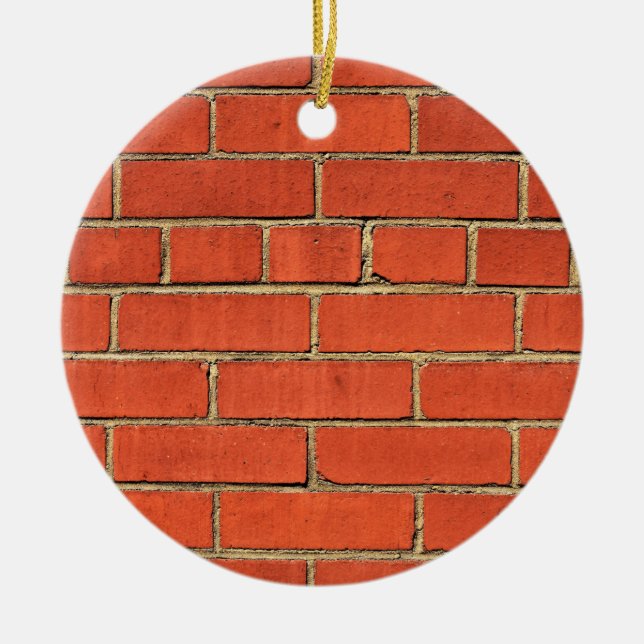 Classic Red Brick Wall   Ceramic Tree Decoration (Front)