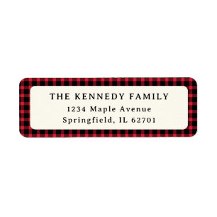 Classic Red Buffalo Plaid Family Name Christmas