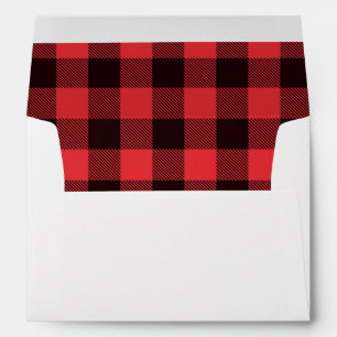 Classic Red Buffalo Plaid Lined Christmas Envelope
