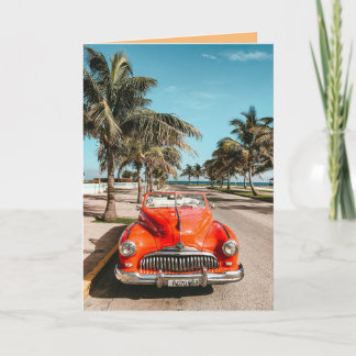 CLASSIC RED CAR BIRTHDAY Greeting Card