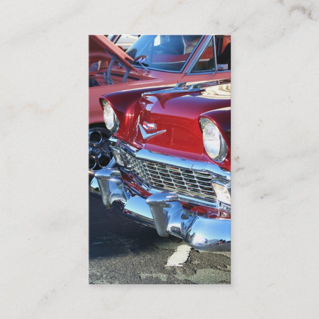 Classic red car business cards (Front)