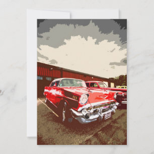Classic Red Car Invitation
