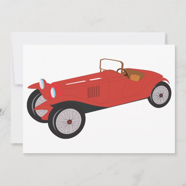 Classic Red Car Invitations (Front)