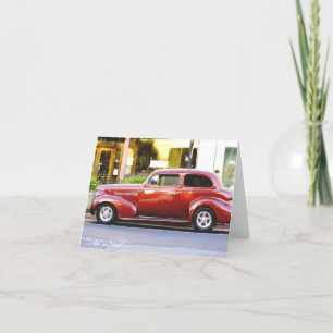 Classic Red Car notecard