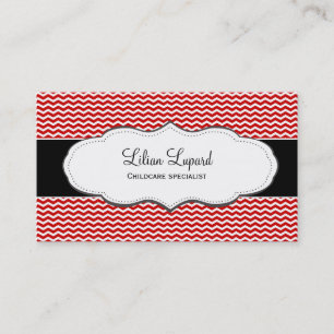 Classic Red Chevron Business Card