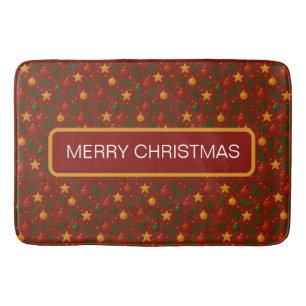 Classic Red Christmas Bath Mat – Festive Holiday 