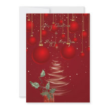  Classic Red Christmas Ornaments holiday card