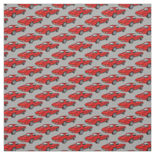 Classic Red Corvette Design Fabric