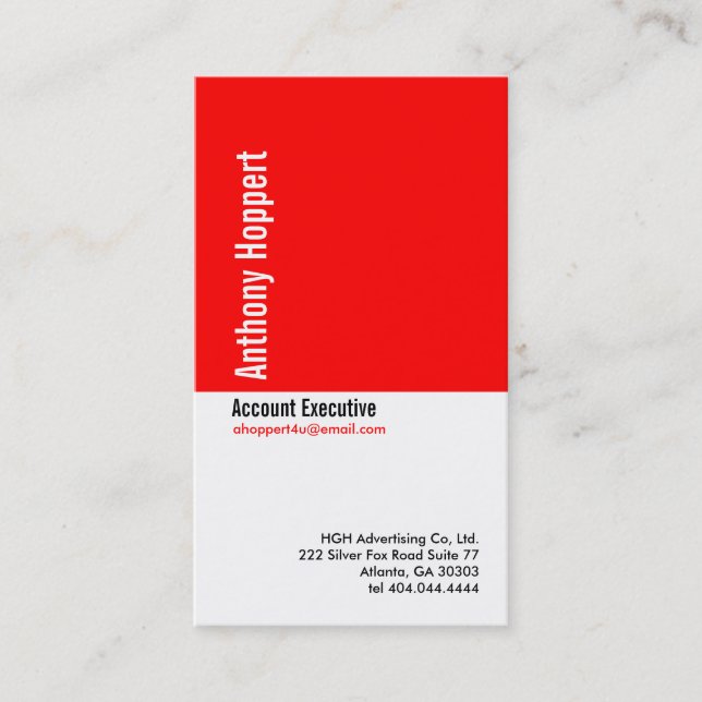 Classic Red Divider Business Card 2 (Front)