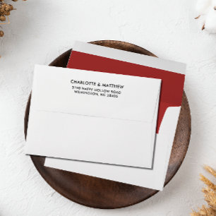 Classic Red Elegant return address family name Envelope