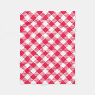 Classic Red Gingham Country Pattern Fleece Blanket