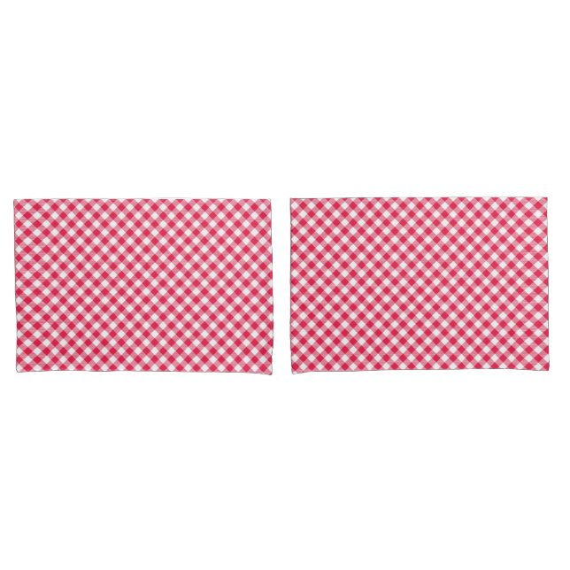 Classic Red Gingham Country Pattern Pillowcase (Front-Set)
