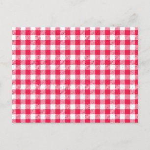 Classic Red Gingham Country Pattern Postcard