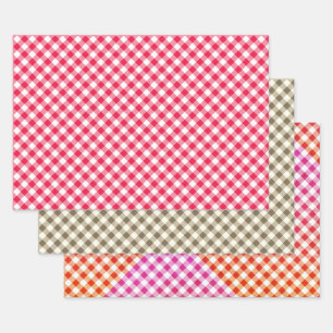 Classic Red Gingham Country Pattern Wrapping Paper Sheet