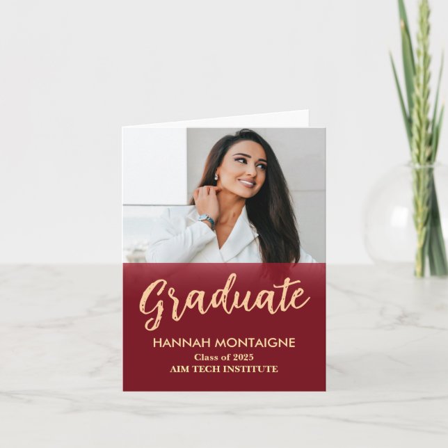 Classic Red Graduation Invitation Postcard (Front)